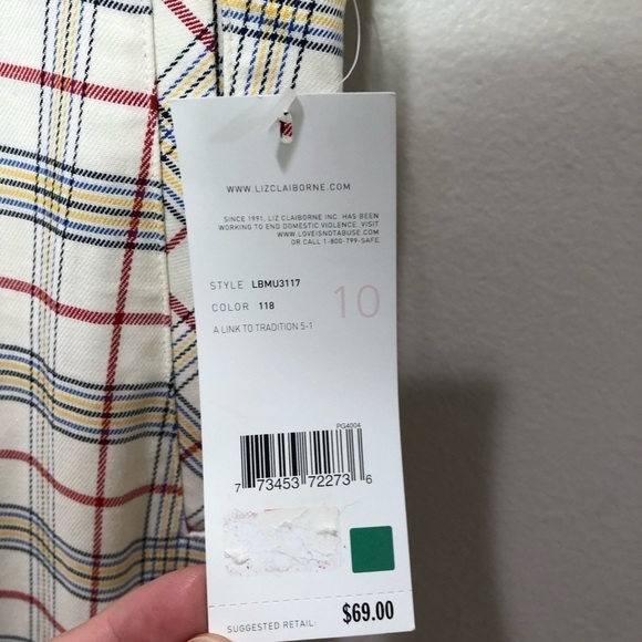 NWT Liz Golf plaid ankle pants SZ 10 Pickleball Preppy Vintage Tennis Athletic - Picture 6 of 8